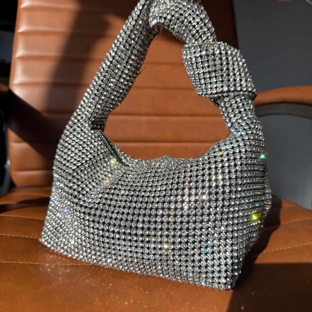 NEW ! MADISON WEST Crystal Rhinestone Shoulder Bag + Crystal Diamond Headband
